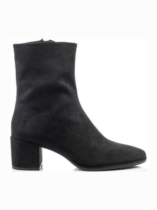 Suede Γυναικεία Μποτάκια Μαύρα