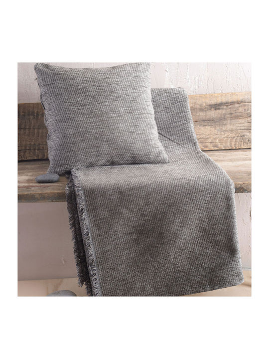 Rythmos Charlie Zweisitzer-Sofa Überwurf Chenille 180x240cm Grau