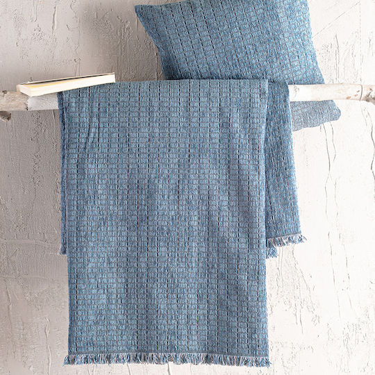 Rythmos Corvet Three-Seater Sofa Throw 2 Sides Chenille 180x280cm Blue