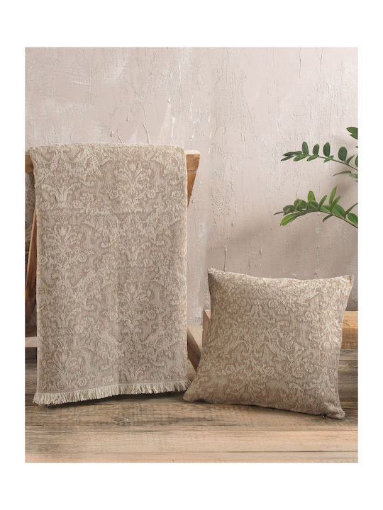 Rythmos Bianco Ριχτάρι Πολυθρόνας Δύο 'Οψεων Chenille 180x160εκ. Μπεζ
