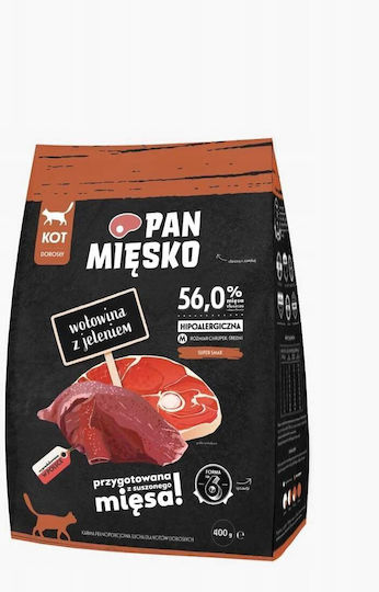 Pan Miesko Dry Food for Adult Cats with Beef 0.4kg