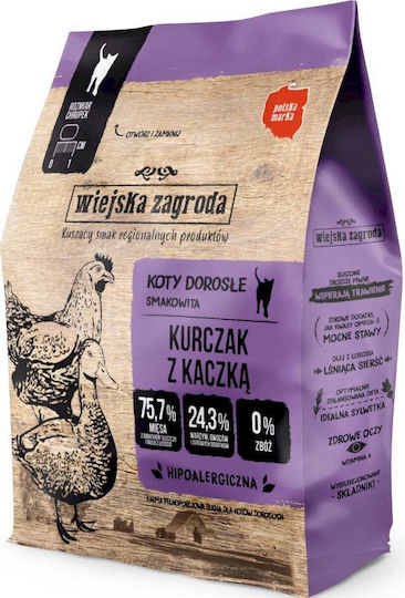 Wiejska Zagroda Dry Food for Adult Cats with Chicken / Duck 0.4kg