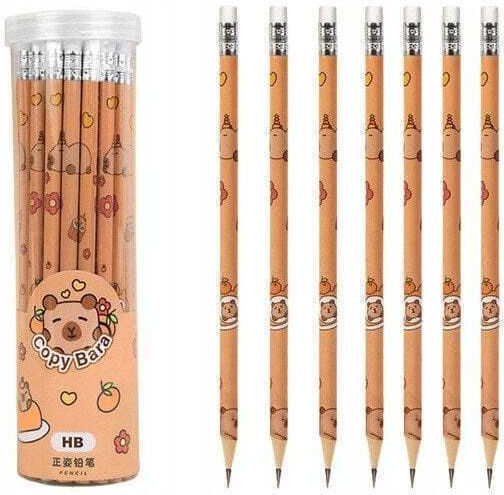 Set 30 HB Graphit Bleistifte mit Radiergummi Capybara In Tube