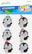 Christmas Decoration Craft Fun Decorative Christmas Stickers Penguin Accordion 6 Pieces Cf 12/144