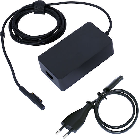 Microsoft Surface Surface Φορτιστής Laptop 65W 20V 1A για Microsoft με Αποσπώμενο Καλώδιο Τροφοδοσίας και με σετ βυσμάτων