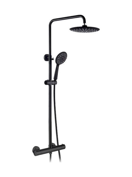 Domoletti Duschsäule ohne Armatur Schwarz Domoletti Duschsäule ohne Armatur Schwarz