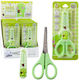 School Scissors Kids Cover Ambidextrous Green 14cm