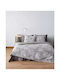 Kentia Σετ Παπλωματοθήκη King Size με 2 Μαξιλαροθήκες 260x240cm Vanessa Grey