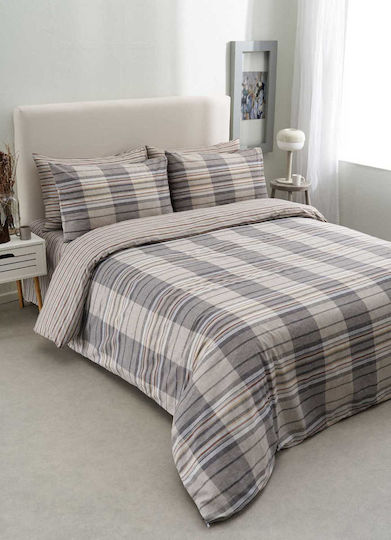 Vesta Home Bettbezüge Set Bristol Baumwolle 170x240cm Einzeln mit Kissenbezug Beiges