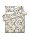 Domoletti Duvet Cover Set Cotton Double with 2 Pillowcases 200x220 Flowers