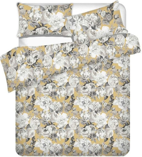 Domoletti Cotton Duvet Cover Set 200x220cm Double with 2 Pillowcases Flowers