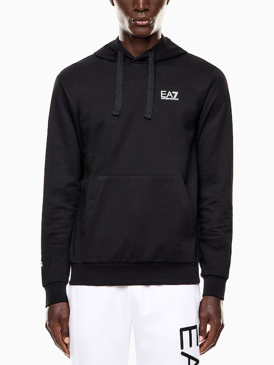 Emporio Armani Φούτερ Black/white με Κουκούλα