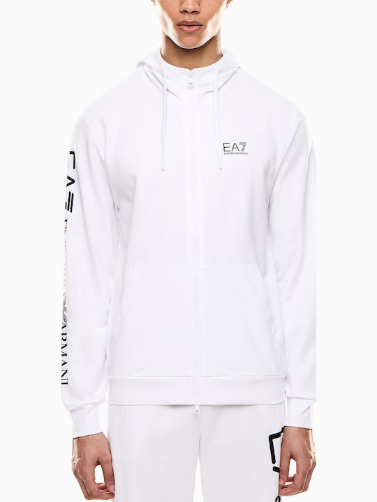 Ζακέτα με Κουκούλα White/black