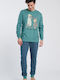 Happy People Winter Men's Cotton Pyjama Pants Petrol Blue
