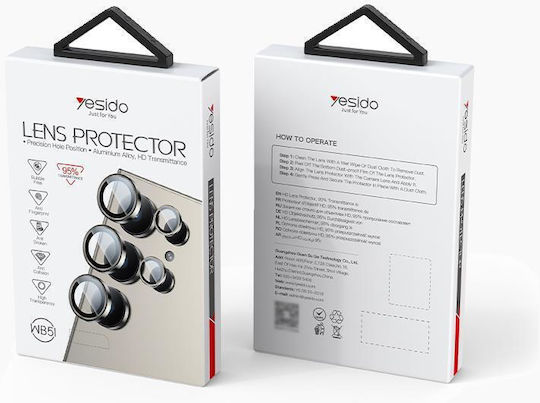 Yesido Camera Protection Membrane Black for the Samsung S24, Samsung S24 Ultra