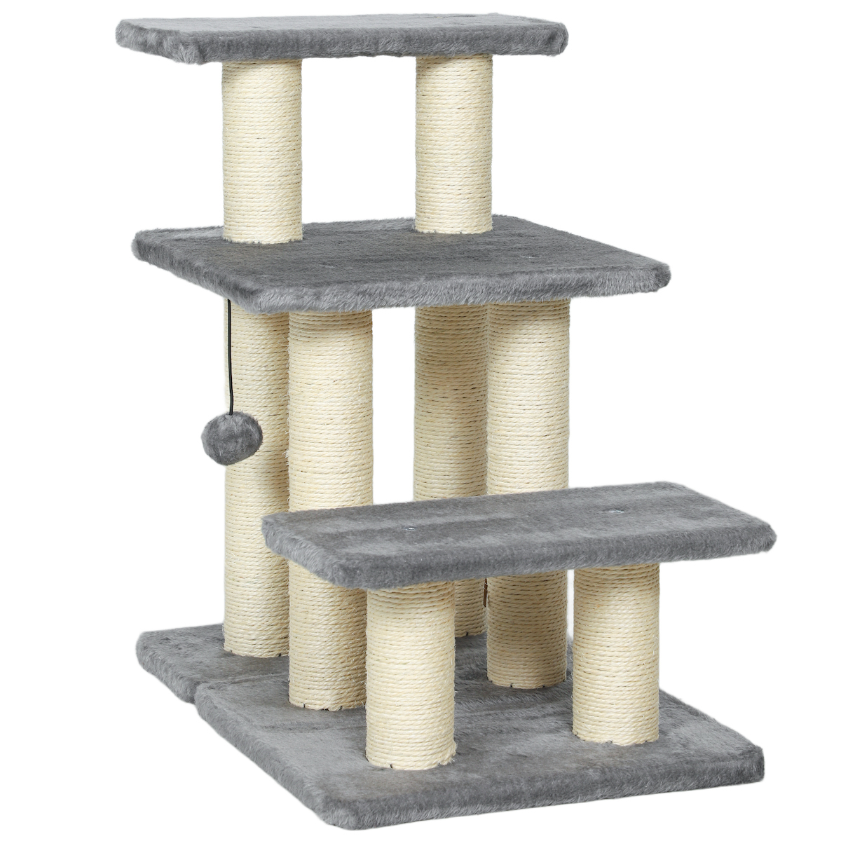Pawhut Kratzbaum Fr Hunde 3 Sprossen 54 Cm Hhe Haustierschaukel Fr  Kleine Hunde Katzen Kratzsulen Sisal Ball Spielzeug | Skroutz Germany