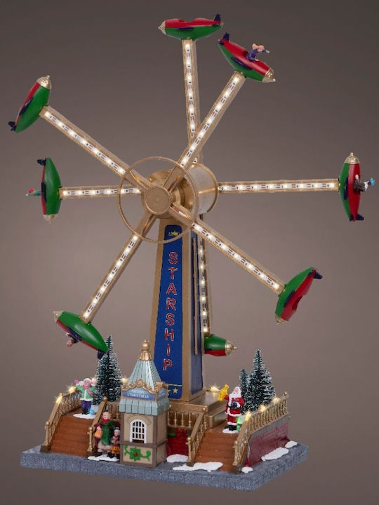Christmas Illuminated Decorative Ferris Wheel with Music and Movement 47.6x36.5x19cm.