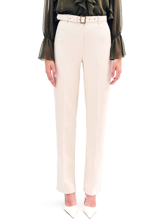 Women's Fabric Trousers Vanilla Ecru