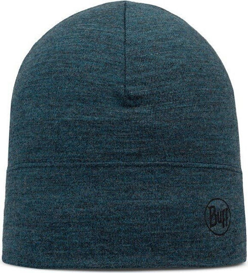 Merino Beanie Unisex Σκούφος Πλεκτός σε Μπλε χρώμα