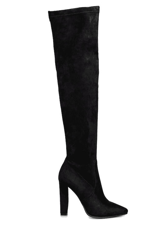Suede Women's Over the Knee Black Boots