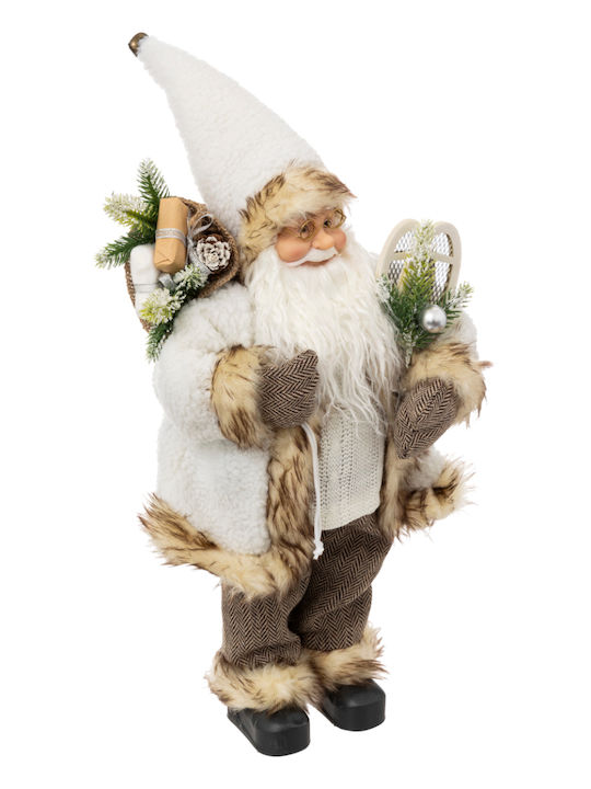 Dekorativer Weihnachtsmann Beige aus Stoff 56x24x20cm