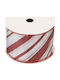 Stripes Christmas Ribbon White 300x5cm 1pc