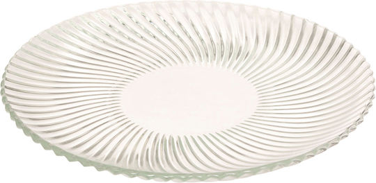 Plate Shallow Glass Transparent with Diameter 26cm