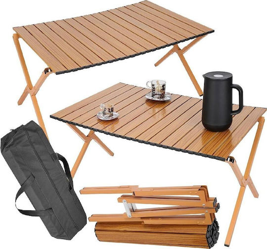 Enero Τραπέζι για Camping Πτυσσόμενο 90x60x45cm Καφέ