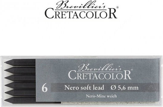 Cretacolor 6 Nero Leads 5,6mm Soft