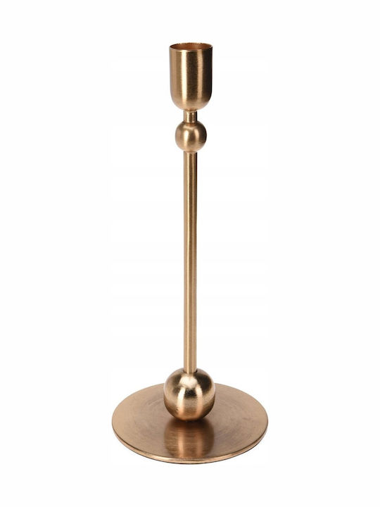 Home&Styling Collection Κηροπήγιο Μεταλλικό σε Χρυσό Χρώμα 23εκ.