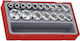 Teng Tools Nüsse mit Vierkant-Antrieb 1/2" Set 17Stück
