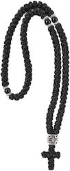 Seiden-Gebetsperlen 100 Knoten Schwarze Perlen Kreuz