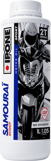 Ipone Samourai Scoot (Strawberry) Synthetic Motorcycle Oil for Two-Stroke Engines 1lt