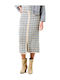Midi Fustă Beige, Blue