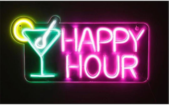 Atmosphera Neon Decorative Lighting Happy Hour LED 43x21cm