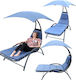 Saska Garden Ξαπλώστρα-Πολυθρόνα Παραλίας Μπλε 200x125x180εκ.