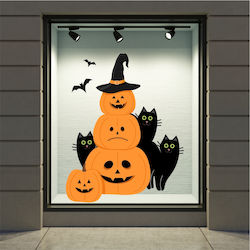 Halloween Schaufenster- und Wandsticker Kürbisse Fledermäuse Schwarze Katzen 130x100cm