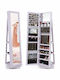 Costway Glass Jewellery Box with Drawer and Mirror Purple