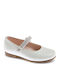 Kids Ballerinas with Hoop & Loop Closure White