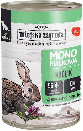 Wiejska Zagroda Rinti Wet Dog Food in Cans with Rabbit 400g