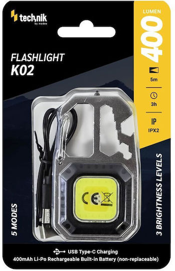 Technik Wiederaufladbar Taschenlampe LED mit maximaler Helligkeit 400lm Rot