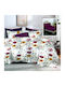 Pucioasa Set Husă de Pilotă Dublă cu 4 Fețe de Pernă & 1 Cearsaf 200x220 Yellow, Purple