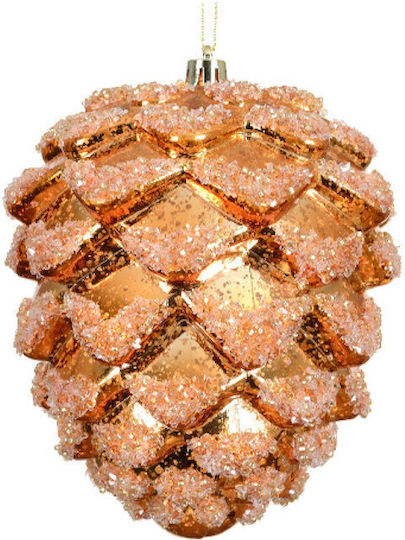 Hanging Pine Nut Christmas Tree Ornament Orange 12x14cm