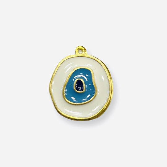 Metallisches Auge Emaille Gold 20mm 10 Stück