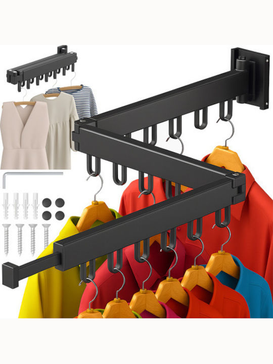 Uscătoare Rufe Pliabilă De Perete Pentru Balcon Din Aluminiu 127x7.5cm