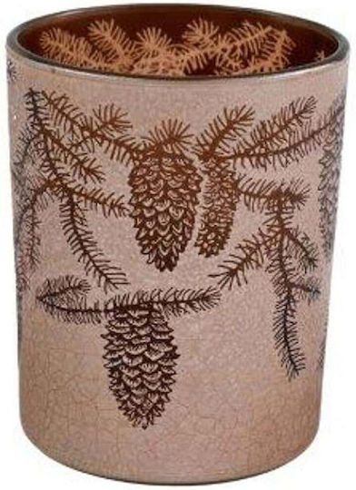 Atmosphera Weihnachtskerzenleuchter Braunes Kiefernzapfen 12x12,5cm