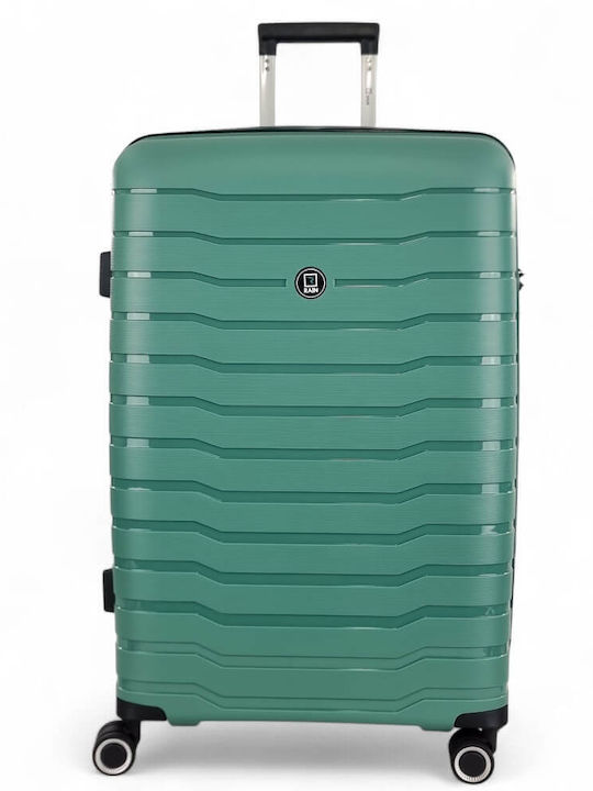 Rain Large Hard Mint Suitcase Travel With 4 Whe...