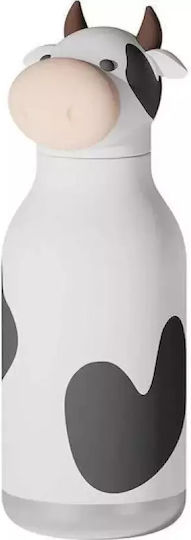 Asobu Stainless Steel Kids Water Bottle Thermos with Straw Besties Cow 475ml