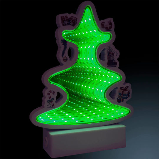 cu lumină LED Decorațiune de Crăciun Plastic Braduleț 20cm. Baterie Verde