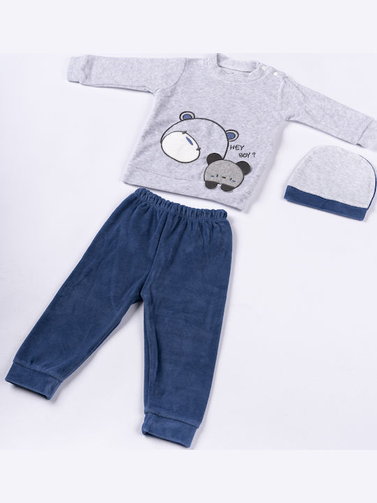 Ηashtag Παιδική Πιτζάμα Ολόσωμη Βαμβακερή Γαλάζιο